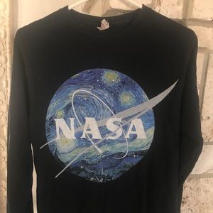 NASA black long sleeve shirt